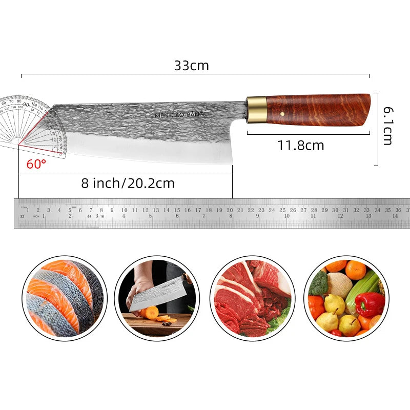 Forged Stainless Steel Kitchen Cleaver – Wood Handle & Gift Box Kitchen Cleaver Knife Axl
