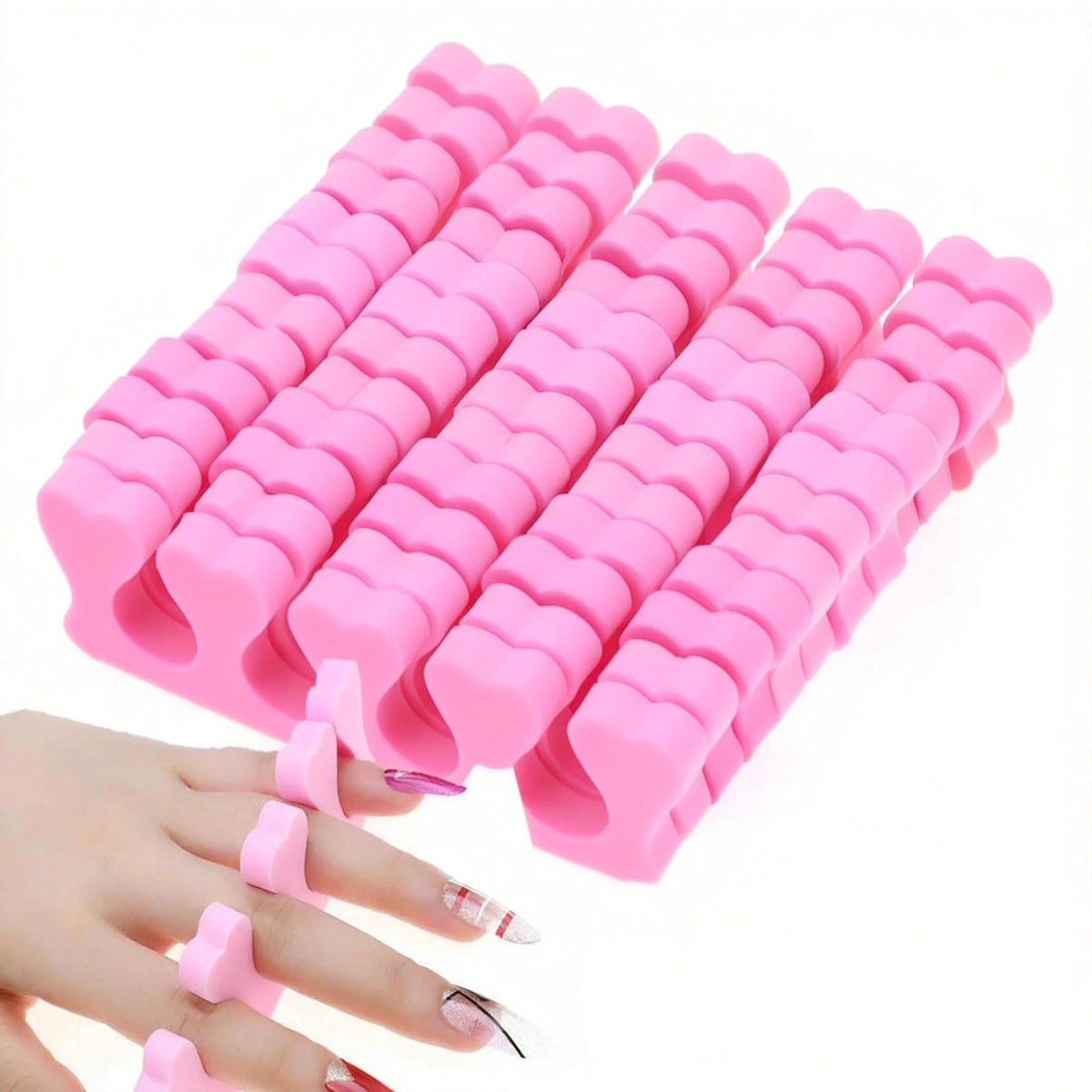 50 Pairs Soft EVA Toe Separators – Heart Design Nail Art Tool Toe Separators Axl 50pcs