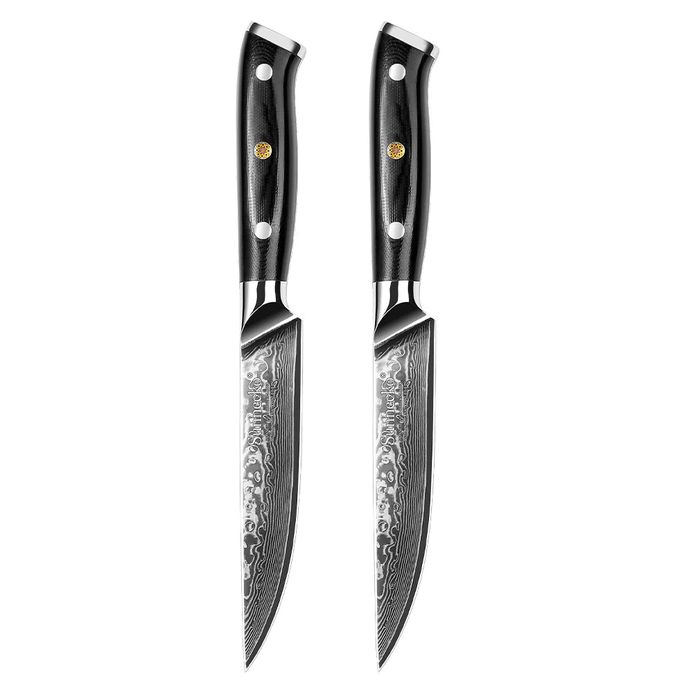Sunnecko Damascus Steel Steak Knife Set 1–8 PCS | VG10 Core Damascus Steak Knife Set Axl 2PCS Knives Set China Mainland