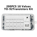 200PCS TO-92 Transistor Kit – 10 Types NPN & PNP BJT Transistor Assortment Kit Axl Kit 1