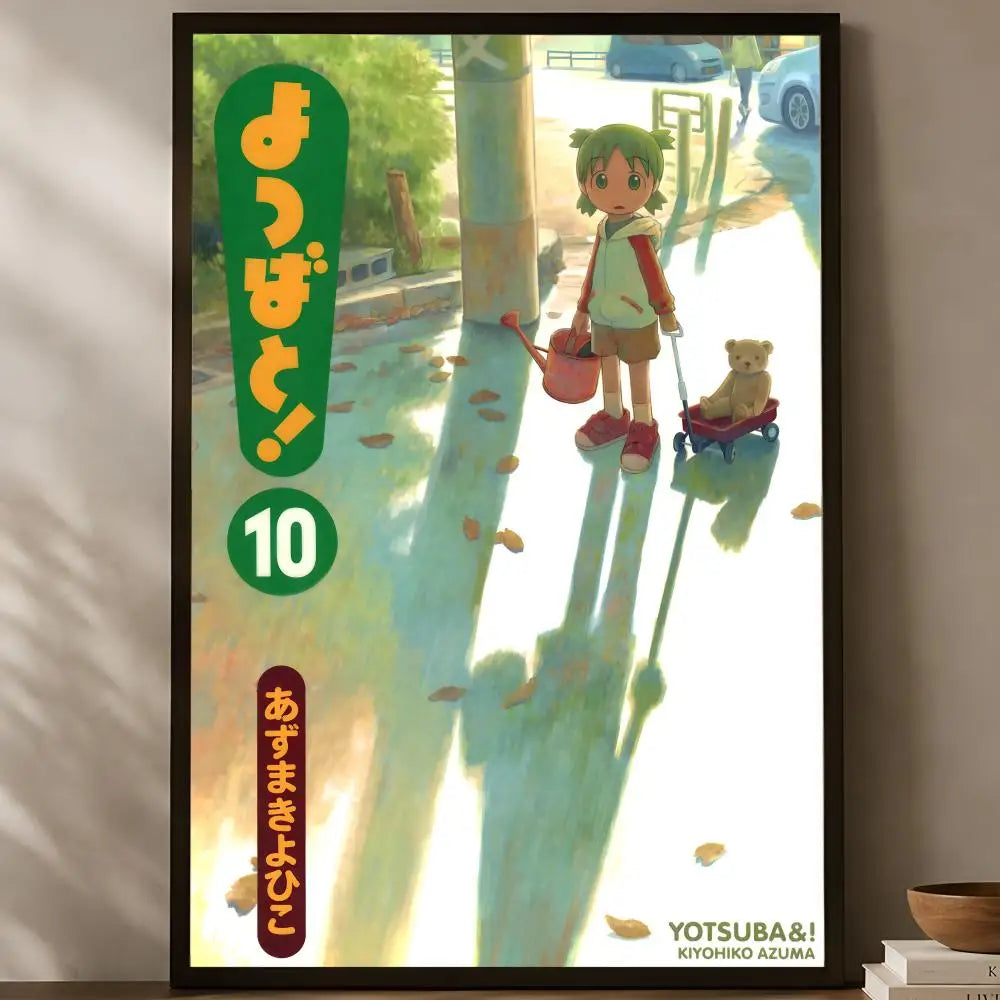 Yotsuba&! Manga Self-Stick Wall Poster – HD Waterproof Decor Wall Art Poster Axl White05 60X90cmNoframe
