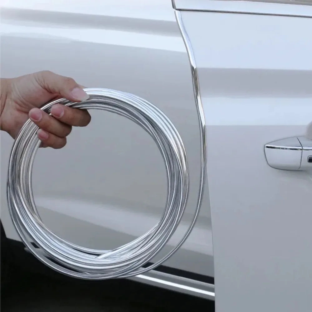 6M Chrome Car Door Moulding Trim Strip – Universal Edge Guard Car Trim Moulding Strip Axl