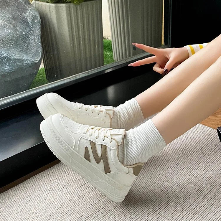 Women's Lightweight Thick Sole Sneakers – Breathable Mesh Lace-Up Women's Sneakers Axl