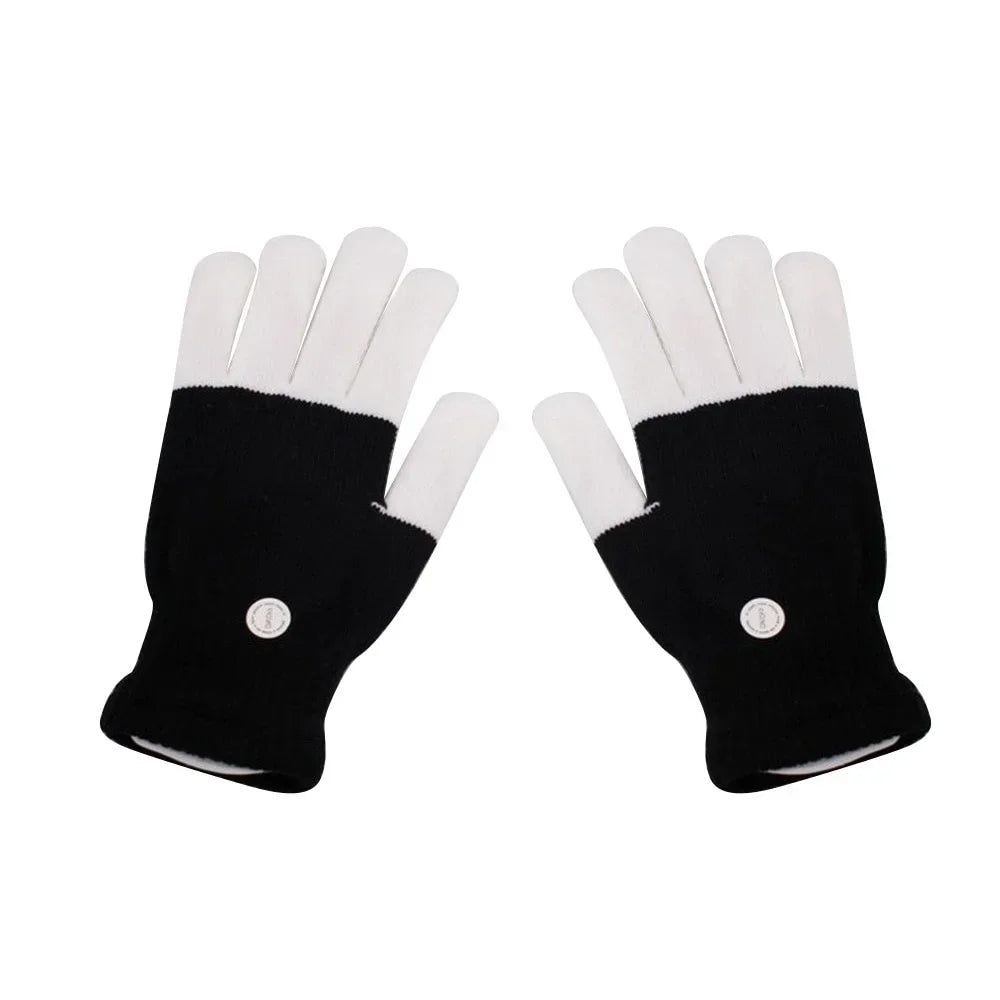 LED Glowing Gloves – Light-Up Fingertip Flash Party Gloves LED Party Gloves Axl M black