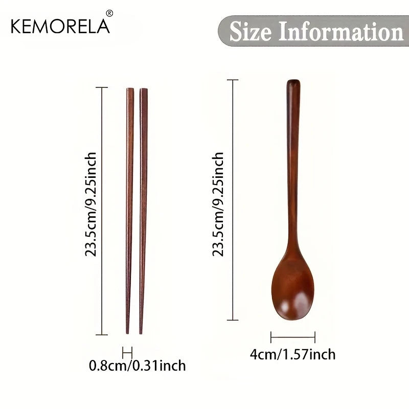 12-Piece Wooden Chopstick & Spoon Set – Reusable Eco Flatware Wooden Flatware Set Axl