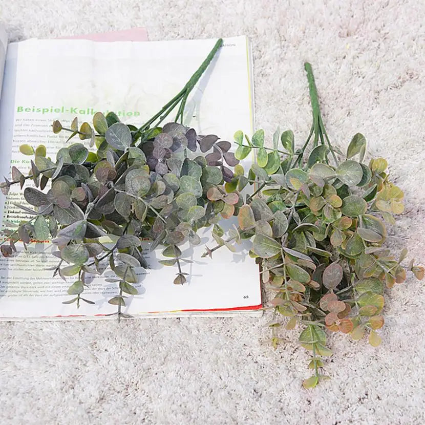 Faux Eucalyptus Branch Stems | Artificial Green Leaves Decor Artificial Plant Stems Axl