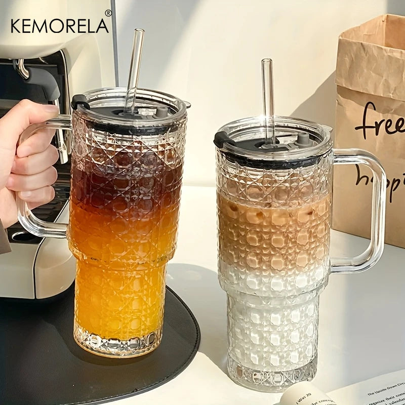 KEMORELA 700ml Insulated Glass Mug with Lid | Hot & Cold Insulated Glass Mug Axl