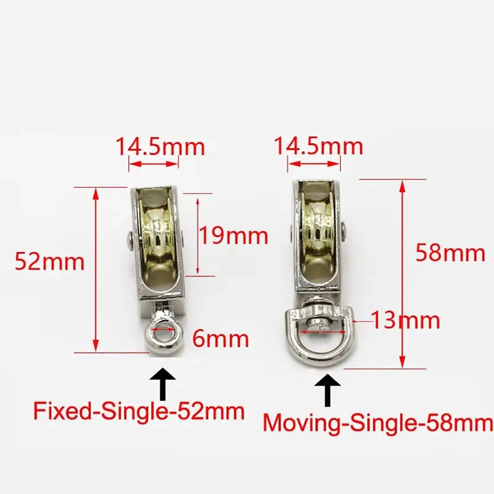 Zinc Alloy Moving Pulley Single & Double Sheave 43/58/86mm Metal Sheave Pulley Axl