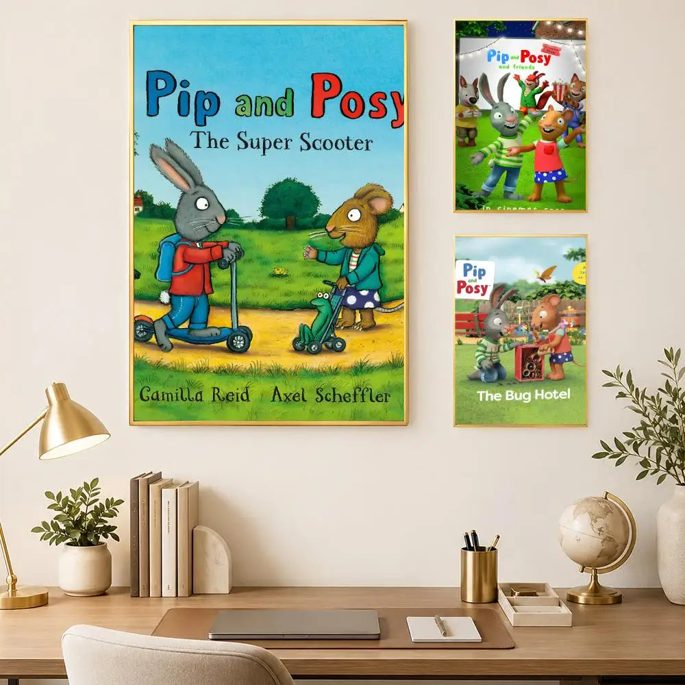 P-Pip & Posy Self-Stick HD PVC Wall Art Poster | Waterproof Wall Art Poster Axl
