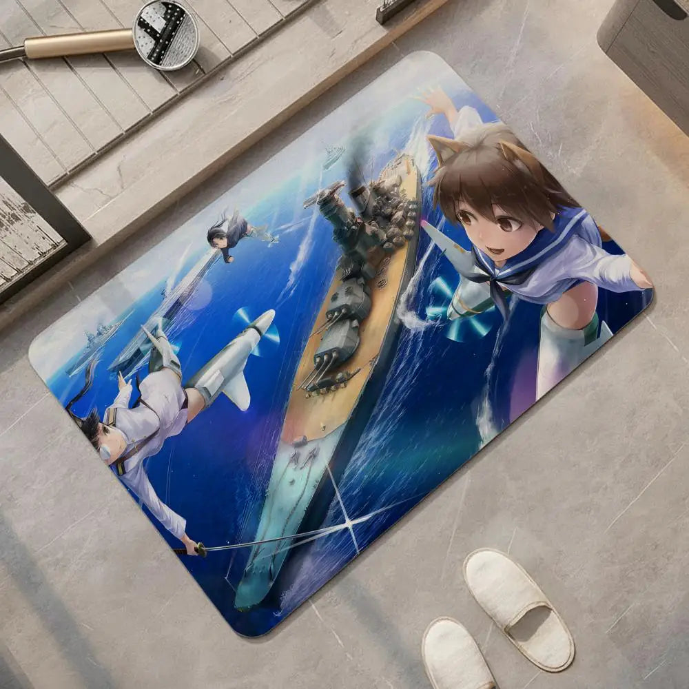Anime Strike Witches Diatomite Bath Mat – Non-Slip, Quick Dry Diatomite Bath Mat Axl