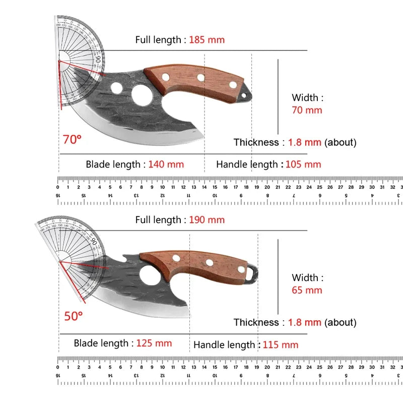 InLeung Hand-Forged Boning Knife – Meat Cleaver Chef Knife Chef Cleaver Knife Axl