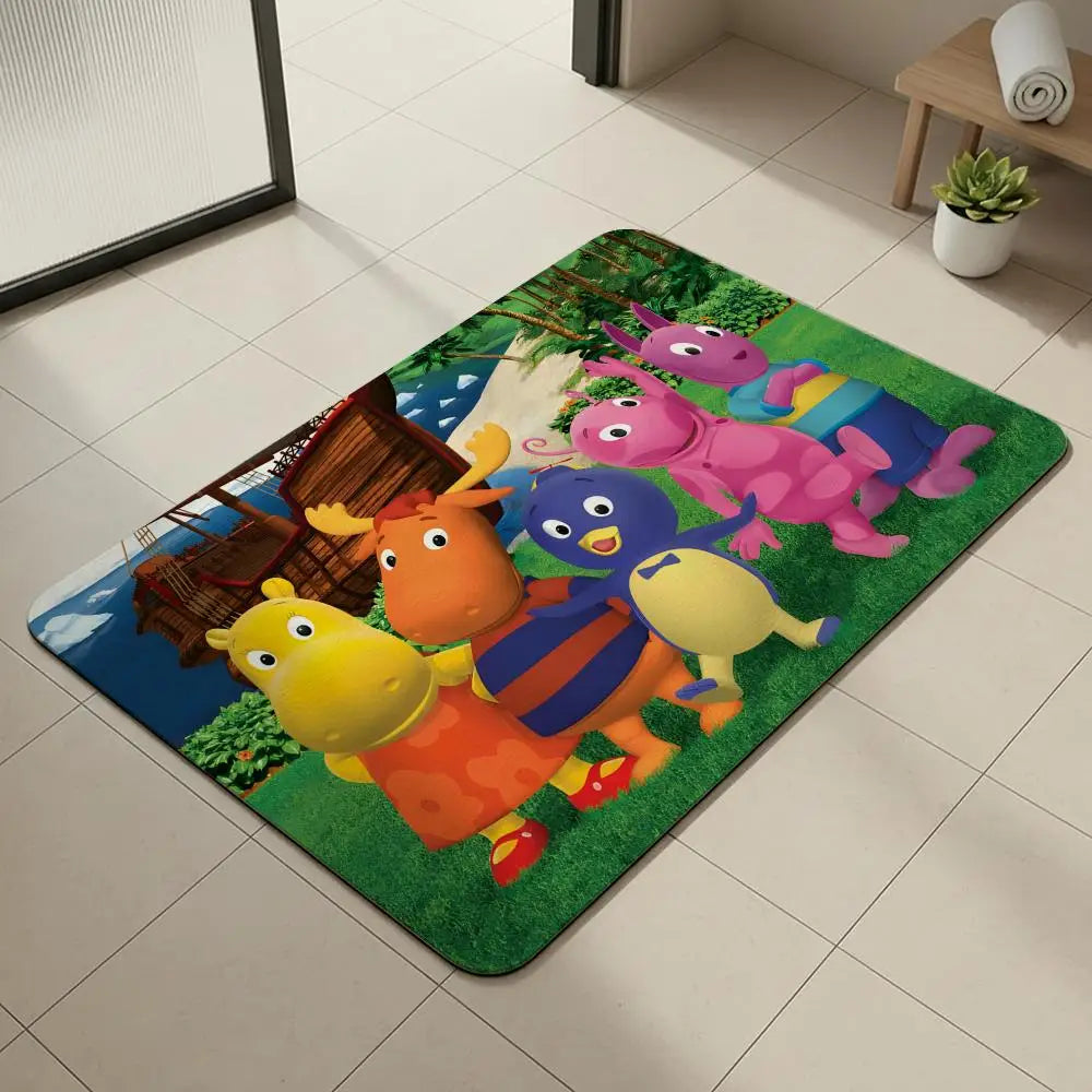 Backyardigans Diatomite Bath Mat – Quick Dry & Non-Slip Diatomite Bath Mat Axl White1 50x80cm