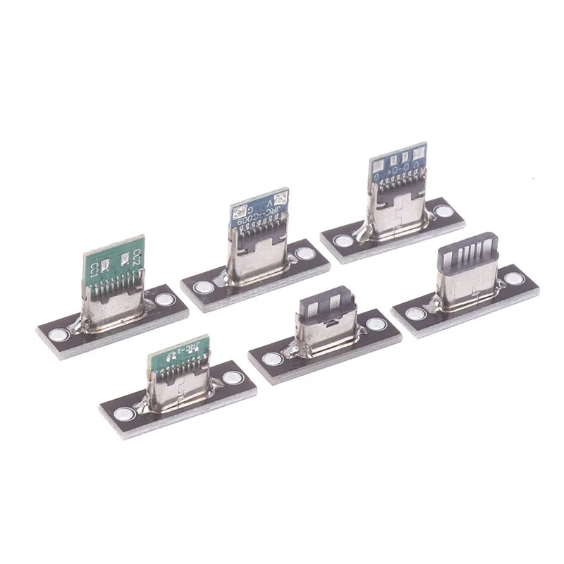 5-Pack USB 3.1 Type-C Female Socket Connector with Screw Plate USB-C Connector Socket Axl