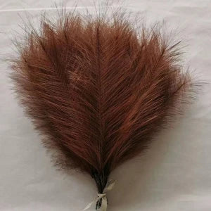 15-Stem Artificial Pampas Grass Bouquet – Wedding & Home Decor Artificial Floral Stems Axl Chocolate 15 pcs
