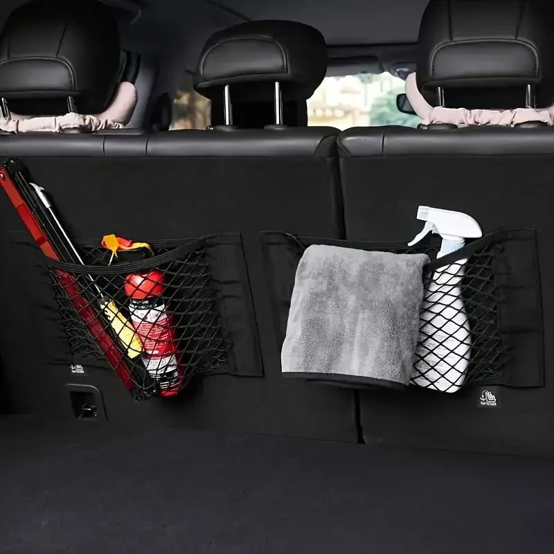 Black Mesh Car Trunk Organizer – Double-Layer Storage Box Car Trunk Organizer Axl