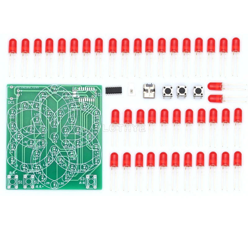 43 LED DIY Windmill Soldering Kit – 9 Animated LED Patterns 5V DIY Electronics Kit Axl