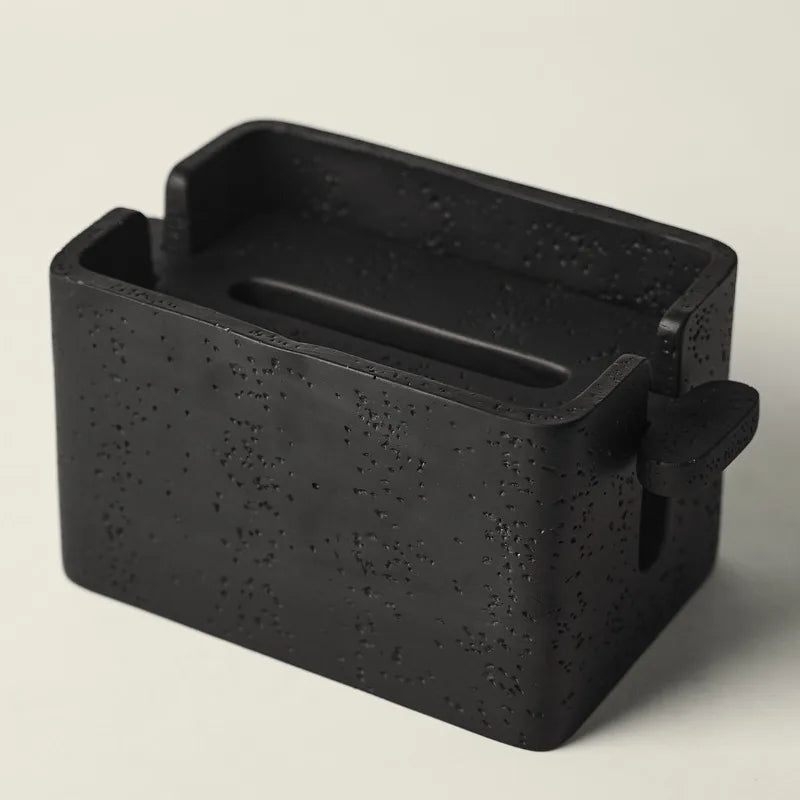 Luxury Stone Texture Tissue Box – Vintage Porcelain Napkin Case Decorative Tissue Box Axl Black