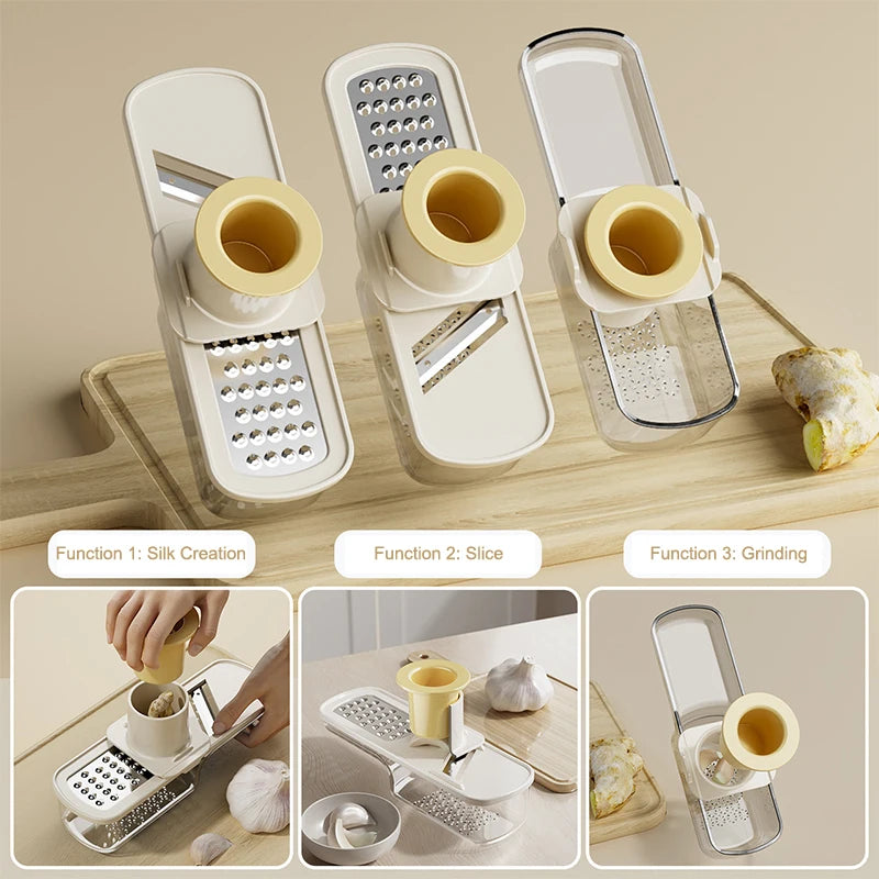 3-in-1 Mini Garlic Chopper Press Grinder | Kitchen Food Processor Garlic Chopper Grinder Axl