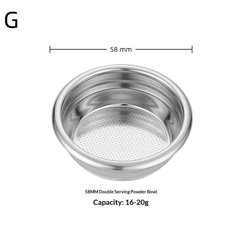 Bottomless Coffee Filter Basket 51mm 54mm 58mm Stainless Steel Coffee Filter Basket Axl G