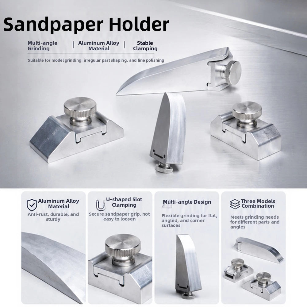 Aluminum Alloy Sandpaper Holder – Sanding Block & Stand Sanding Block Tool Axl