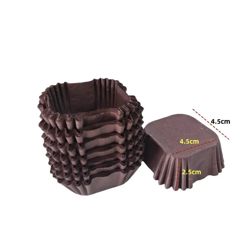 Square Mooncake Paper Liners 100/250Pcs – Oil-Proof Brownie Cups Baking Paper Liners Axl 250pcs 45mm Coffee