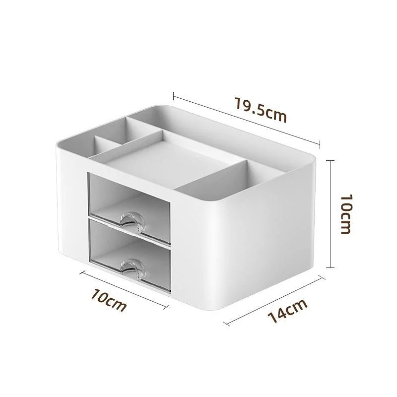 Transparent Drawer Storage Box – Desk Organizer & Pen Holder Desktop Storage Organizer Axl WHITE
