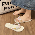 Women's Transparent Flower Flip Flops – Anti-Slip Beach Sandals Beach Flip Flops Axl Off-white 35-36