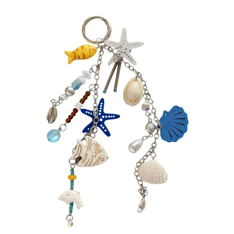 Shell Starfish Keychain – Ocean Beach Bag Charm for Women Bag Charm Keychain Axl