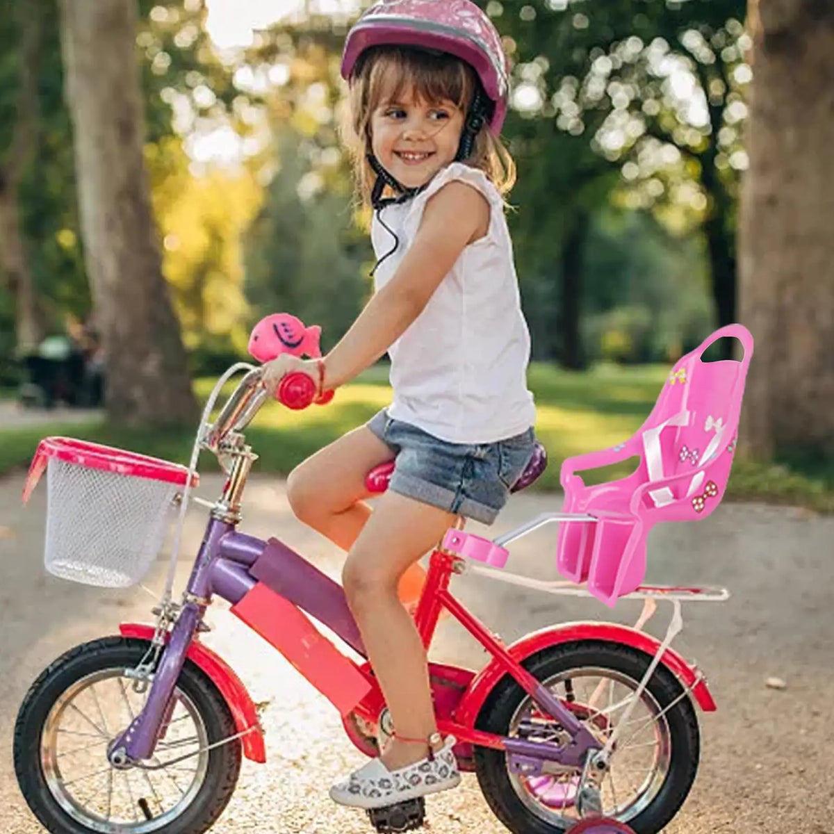 Doll Seat for Kids Bikes – Stuffed Animal Chair with Stickers Bike Doll Seat Axl