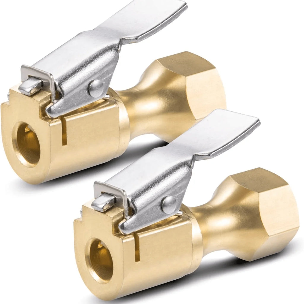 Lock-On Tire Chuck with Clip 2 Pack – Open Flow Yellow Tire Inflation Chuck Axl 2pcs