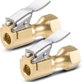 Lock-On Tire Chuck with Clip 2 Pack – Open Flow Yellow Tire Inflation Chuck Axl 2pcs