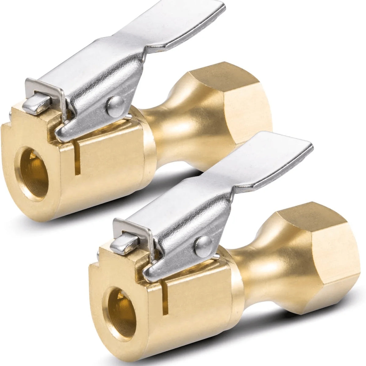 Lock-On Tire Chuck with Clip 2 Pack – Open Flow Yellow Tire Inflation Chuck Axl 2pcs