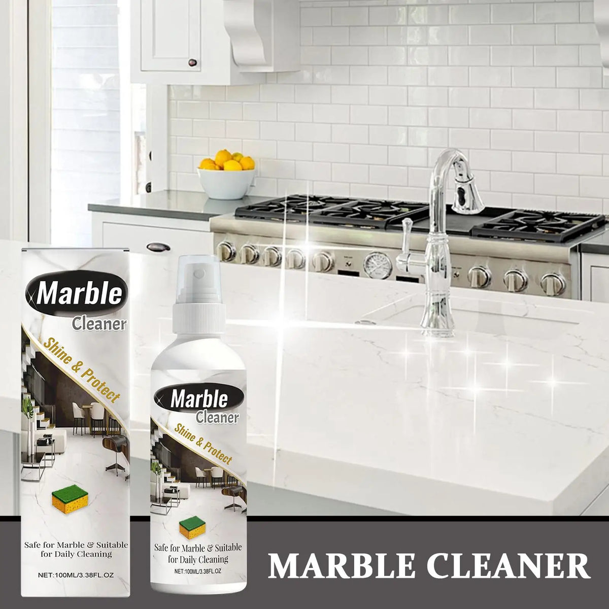 100ml Marble & Granite Stone Cleaner – Shine Restorer Spray Stone Surface Cleaner Axl