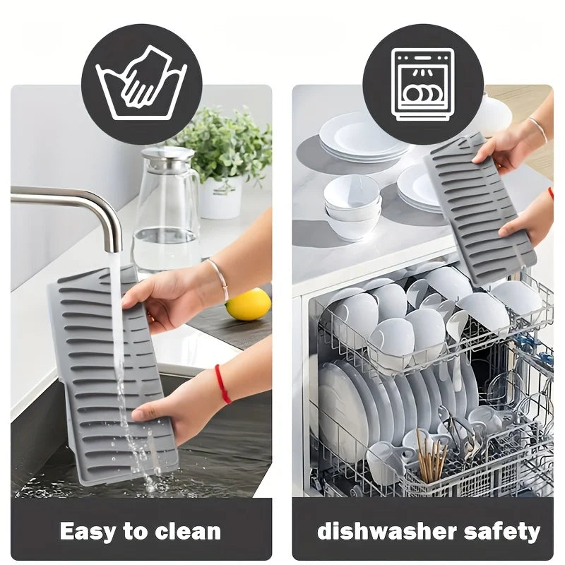 Silicone Sink Drain Mat – Anti-Slip Kitchen & Bathroom Drying Silicone Sink Mat Axl