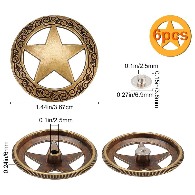 10 Sets Turquoise Screw-Back Snap Buttons | Western Daisy Buckle Decorative Snap Buttons Axl AECH04-05543