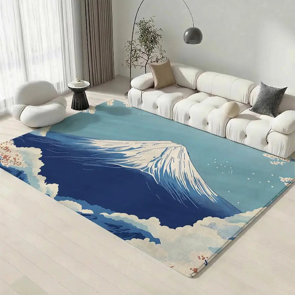 Mount Fuji Flannel Floor Mat – Non-Slip Soft Indoor Rug Flannel Floor Mat Axl