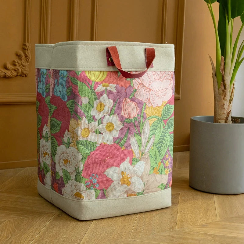 Foldable Cotton Linen Storage Basket – Large Laundry Organizer Storage Basket Axl