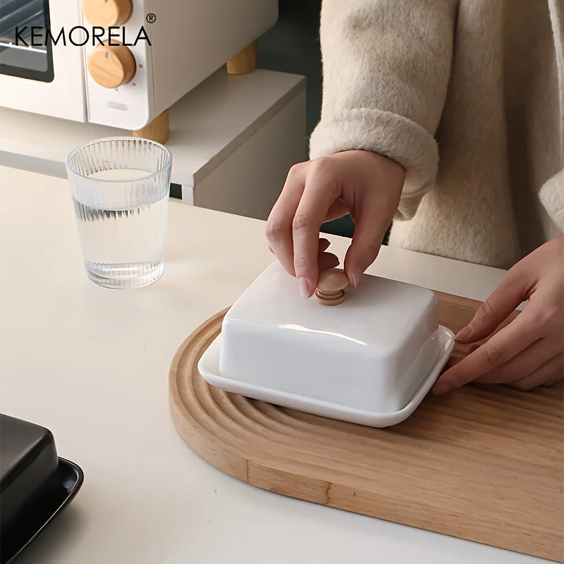 Ceramic Butter Dish with Lid – Sealable Cheese Storage Box Ceramic Butter Dish Axl