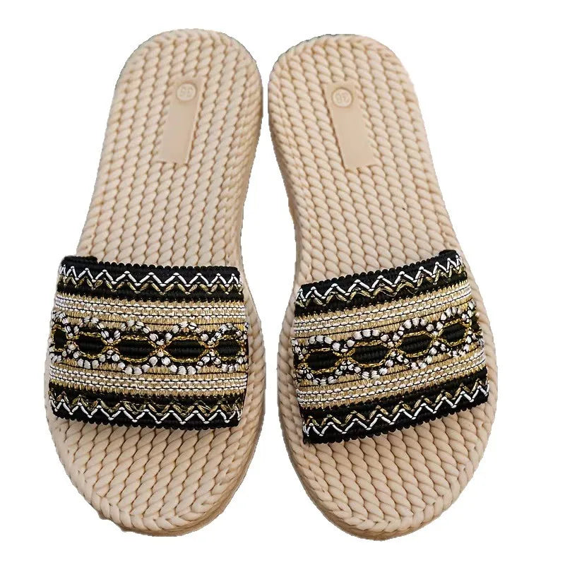 HAJINK Women's Retro Roman Flat Sandals | Summer Slide Slippers Women's Flat Sandals Axl