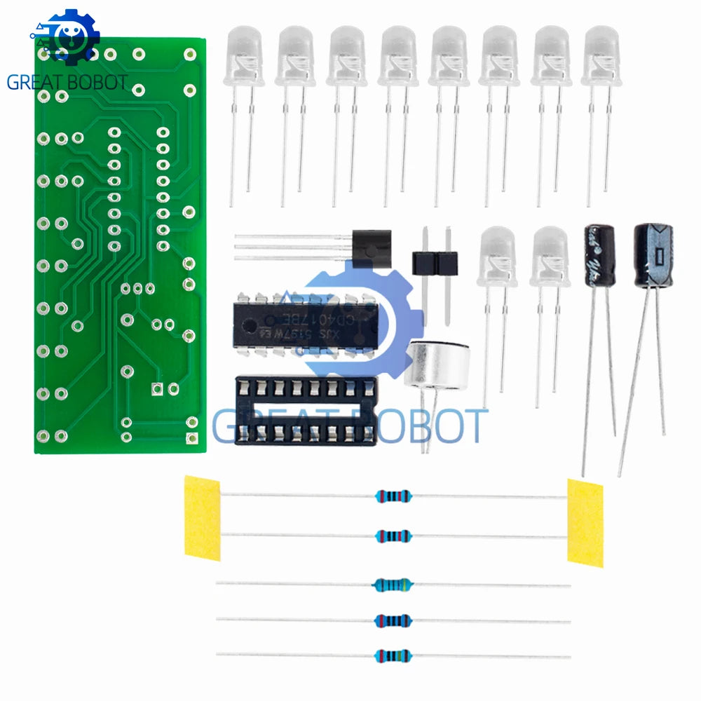 Voice-Activated LED Water Light Kit – CD4017 DIY Electronics DIY Electronics Kit Axl