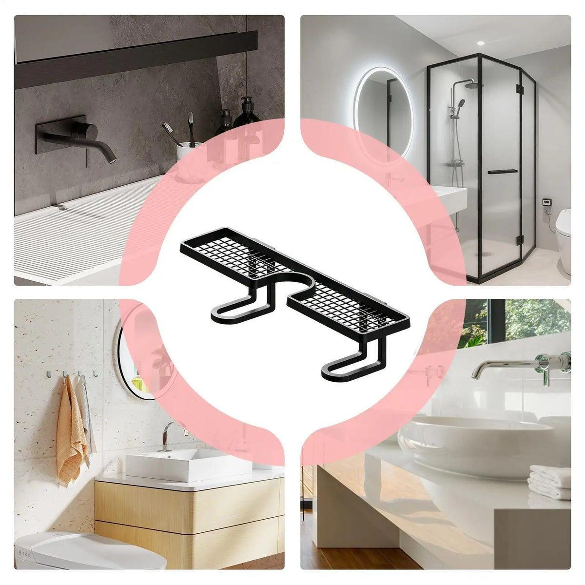 Over-Sink Shelf 50cm U-Shape No-Drill Bathroom Organizer Bathroom Sink Organizer Axl