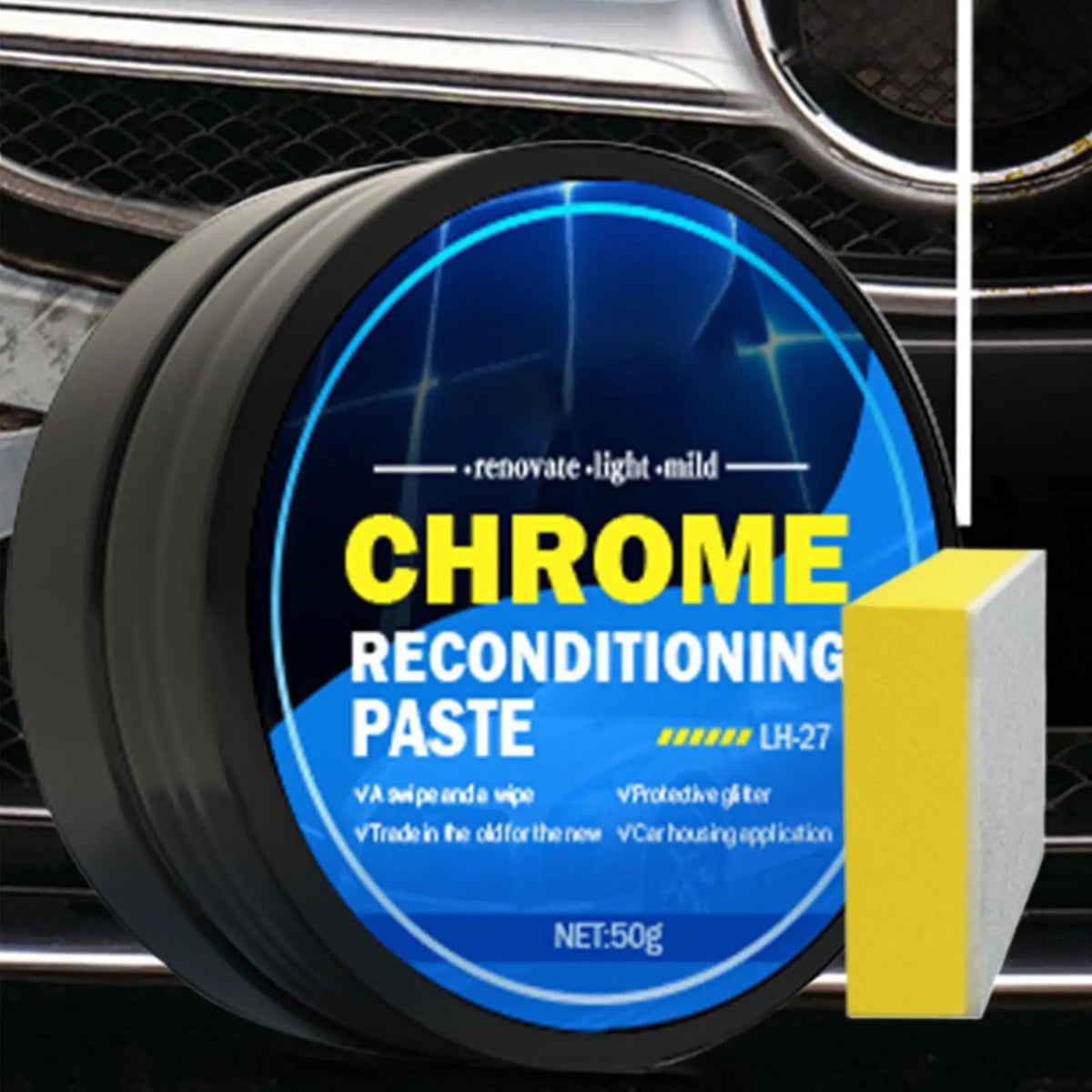 Chrome Metal Polish Paste – Car Scratch & Rust Restorer 50g Chrome Metal Polish Axl