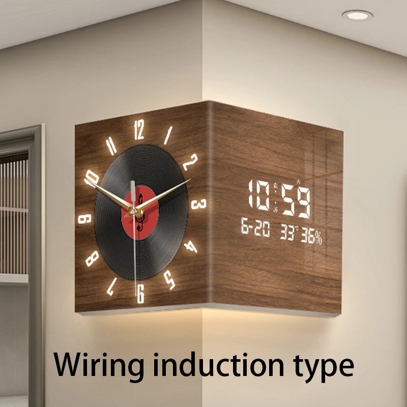 Modern LED Digital Wall Clock – Large Silent Acrylic Calendar LED Wall Clock Axl B Inductive 26X26X26CM