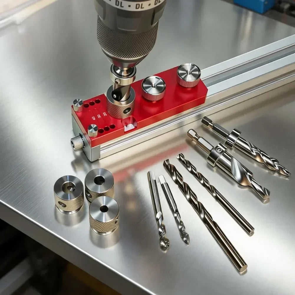 Aluminum Profile Hinge Jig Kit – Hole Drilling Guide Locator Drilling Jig Kit Axl