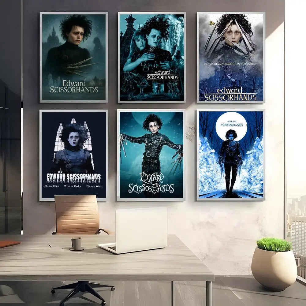 Edward Scissorhands Movie Poster Self-Adhesive Wall Art Sticker Wall Art Sticker Axl