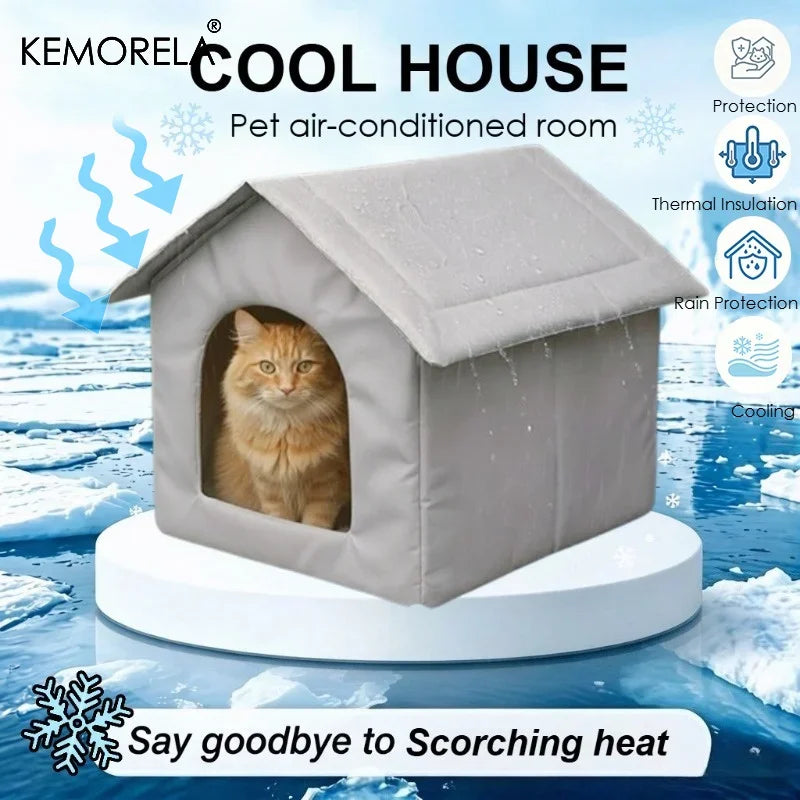 Cooling Summer Cat & Puppy Bed | Breathable Oxford Cloth Non-Collapsing Cooling Pet Bed Axl