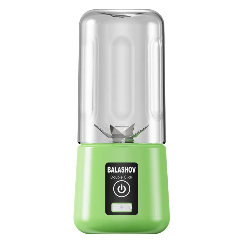 BALASHOV Rechargeable Portable Blender Juicer Cup 600ml Portable Blender Juicer Axl green