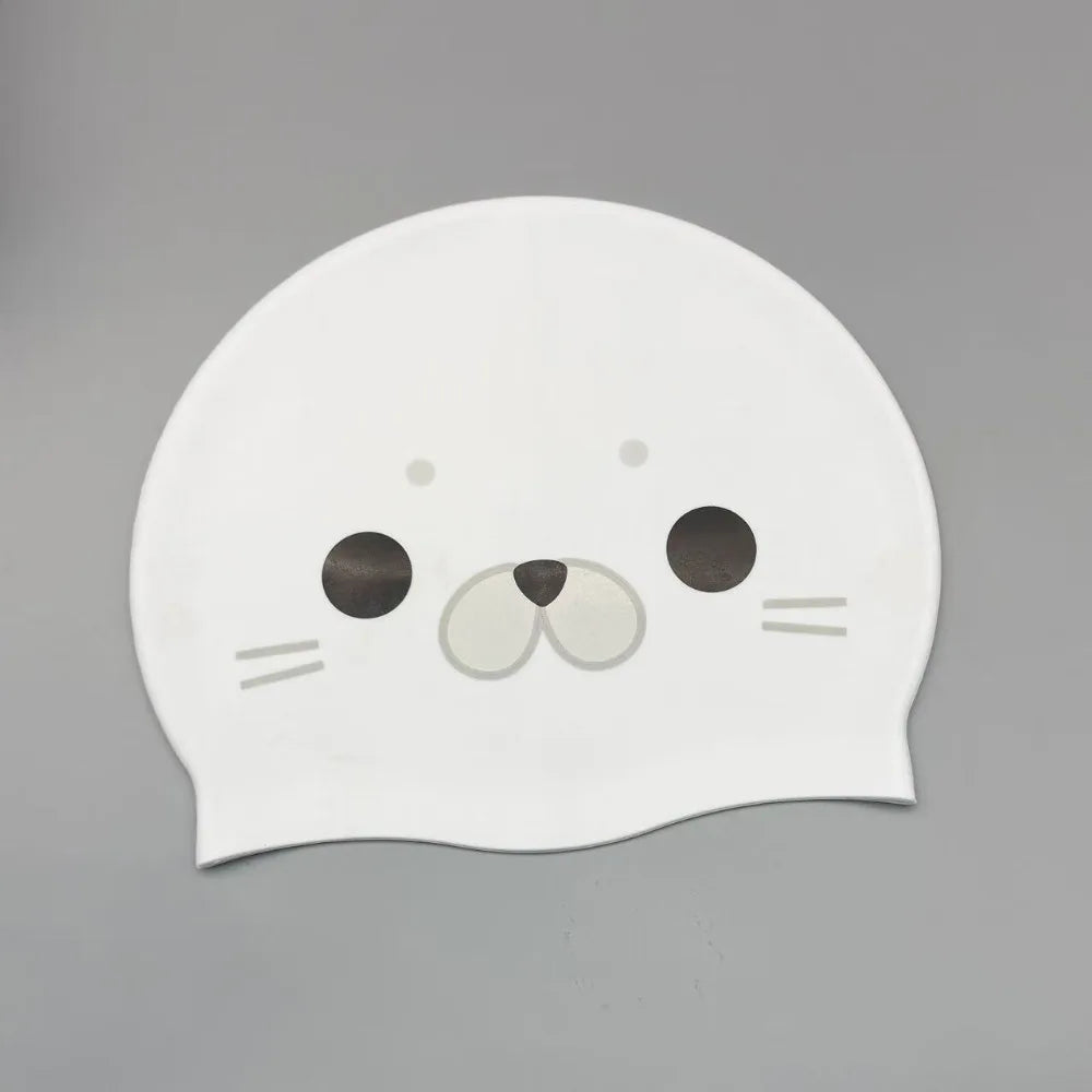 Silicone Cartoon Swim Cap – Waterproof & Elastic for Women Silicone Swim Cap Axl Sides seal
