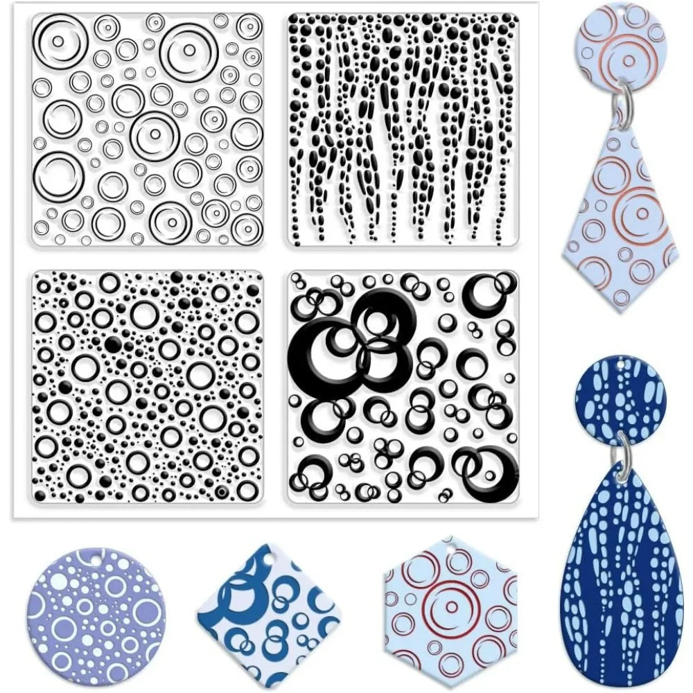Bubble Dots Polymer Clay Texture Sheet – Silicone Embossing Mat Clay Texture Mat Axl