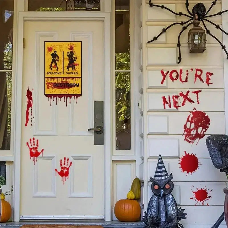 Halloween Blood Handprint Wall & Window Stickers | Horror Decals Halloween Wall Decals Axl
